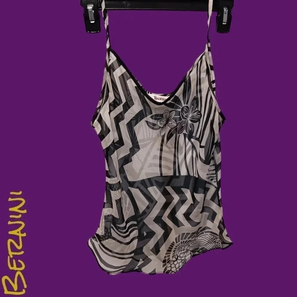 Bernini strap tank top  blk & wht size XSmall - Picture 1 of 5
